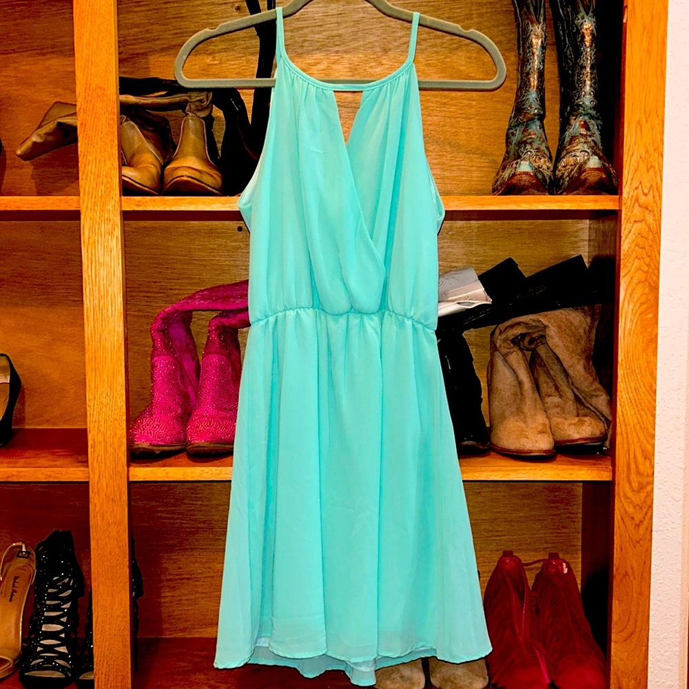 NWOT Lined Turquoise dress